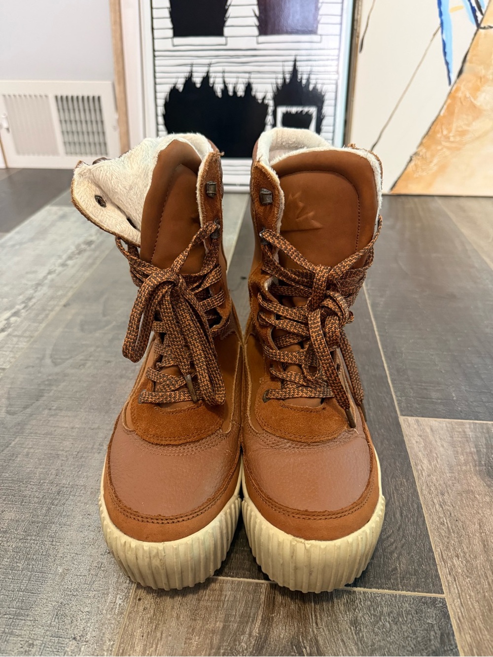 Women’s Pajar Brown Winter Lace-Up Boots